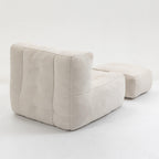 Fluffy White Velvet Bean Bag Chair 38.5" x 36.6" x 30" Inches.