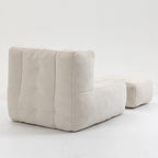 Fluffy White Velvet Bean Bag Chair 38.5" x 36.6" x 30" Inches.