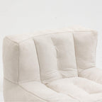 Fluffy White Velvet Bean Bag Chair 38.5" x 36.6" x 30" Inches.