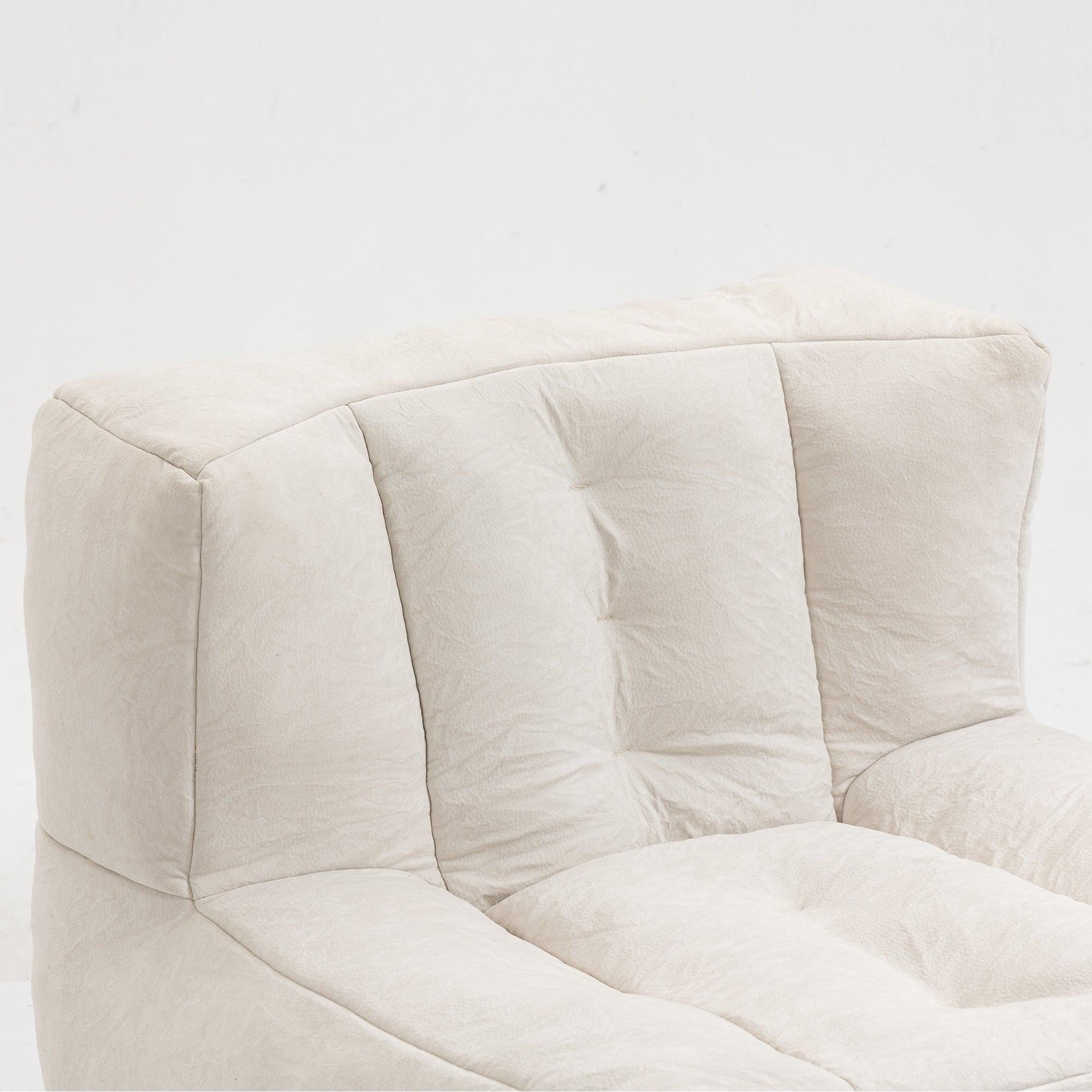 Fluffy White Velvet Bean Bag Chair 38.5" x 36.6" x 30" Inches.