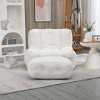 Fluffy White Velvet Bean Bag Chair 38.5" x 36.6" x 30" Inches.