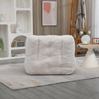 Fluffy White Velvet Bean Bag Chair 38.5" x 36.6" x 30" Inches.