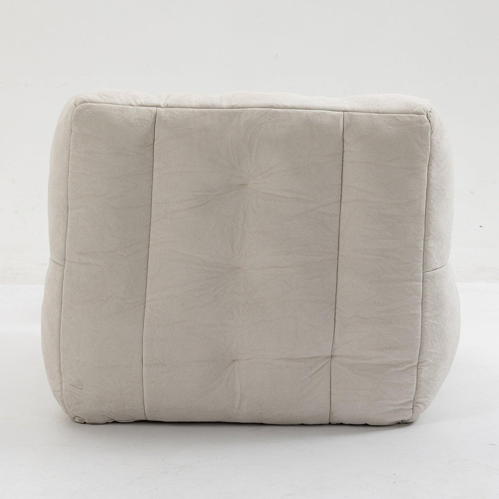 Fluffy White Velvet Bean Bag Chair 38.5" x 36.6" x 30" Inches.
