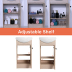 Freestanding 18 Inch Bathroom Vanity, Small Bathroom Vanity With Sink, Bathroom Vanity and Sink Combo (KD-PACKING)-G-BVB02218PLO