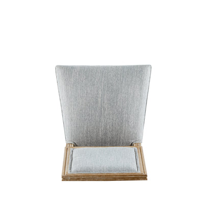 French Country Dining Chairs Set of 4 - Elegant Cane Backrest & Upholstered Seats - Rustic Grayish Green Finish - Solid Rubberwood Frame