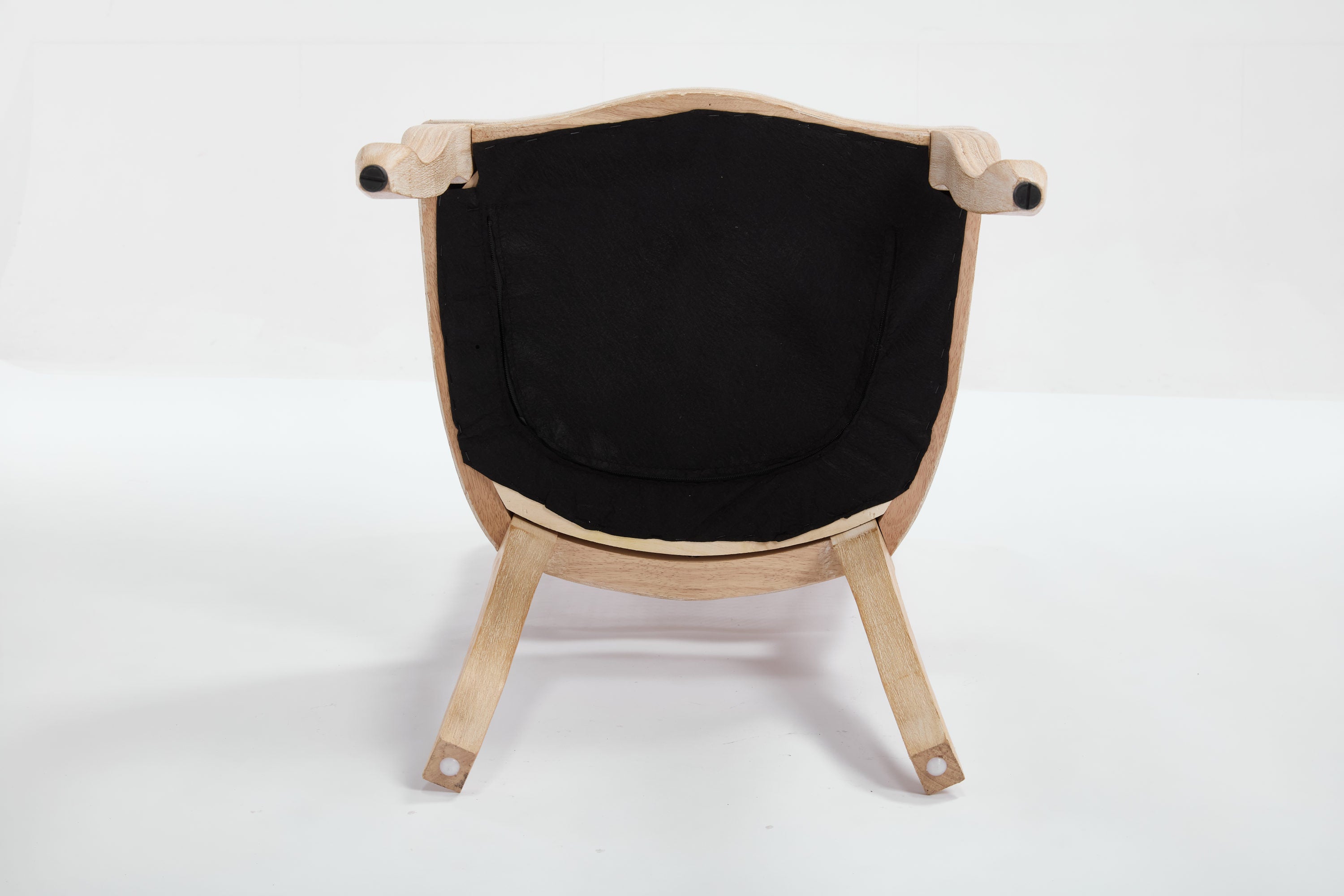 French Country Dining Chairs Set of 2, Upholstered Chairs with Nature Rattan Fan-shaped Back, Wire drawing and carving techniques ,Disassemblable , for Living Room, Kitchen , Restaurant Use, Beige