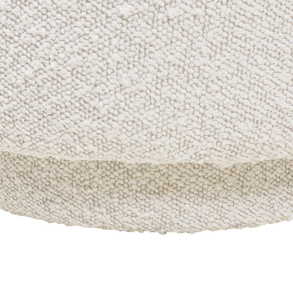 Fuji 15" Mushroom Footstool Ottoman, Ivory White Boucle