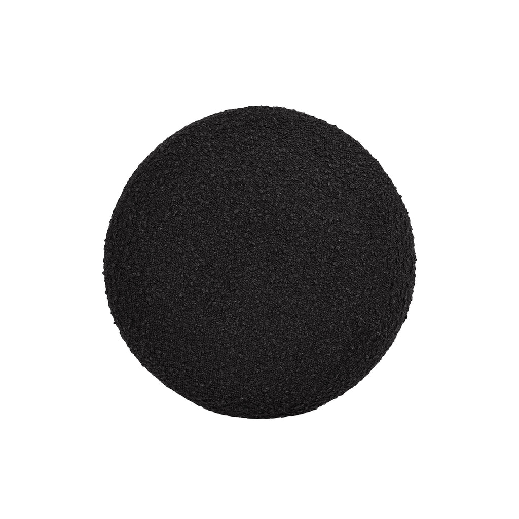 Fuji 15' Mushroom Footstool Ottoman, Ebony Black Boucle