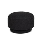 Fuji 15' Mushroom Footstool Ottoman, Ebony Black Boucle