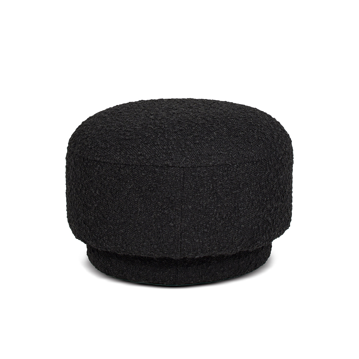 Fuji 15' Mushroom Footstool Ottoman, Ebony Black Boucle