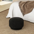 Fuji 15' Mushroom Footstool Ottoman, Ebony Black Boucle