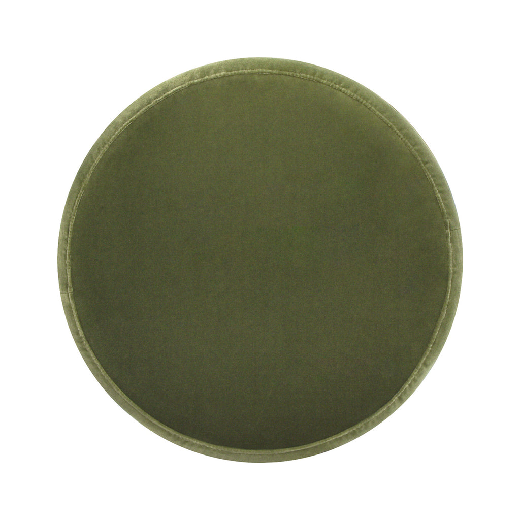 Fuji 19' Oversized Round Storage Ottoman, Olive Green Performance Velvet