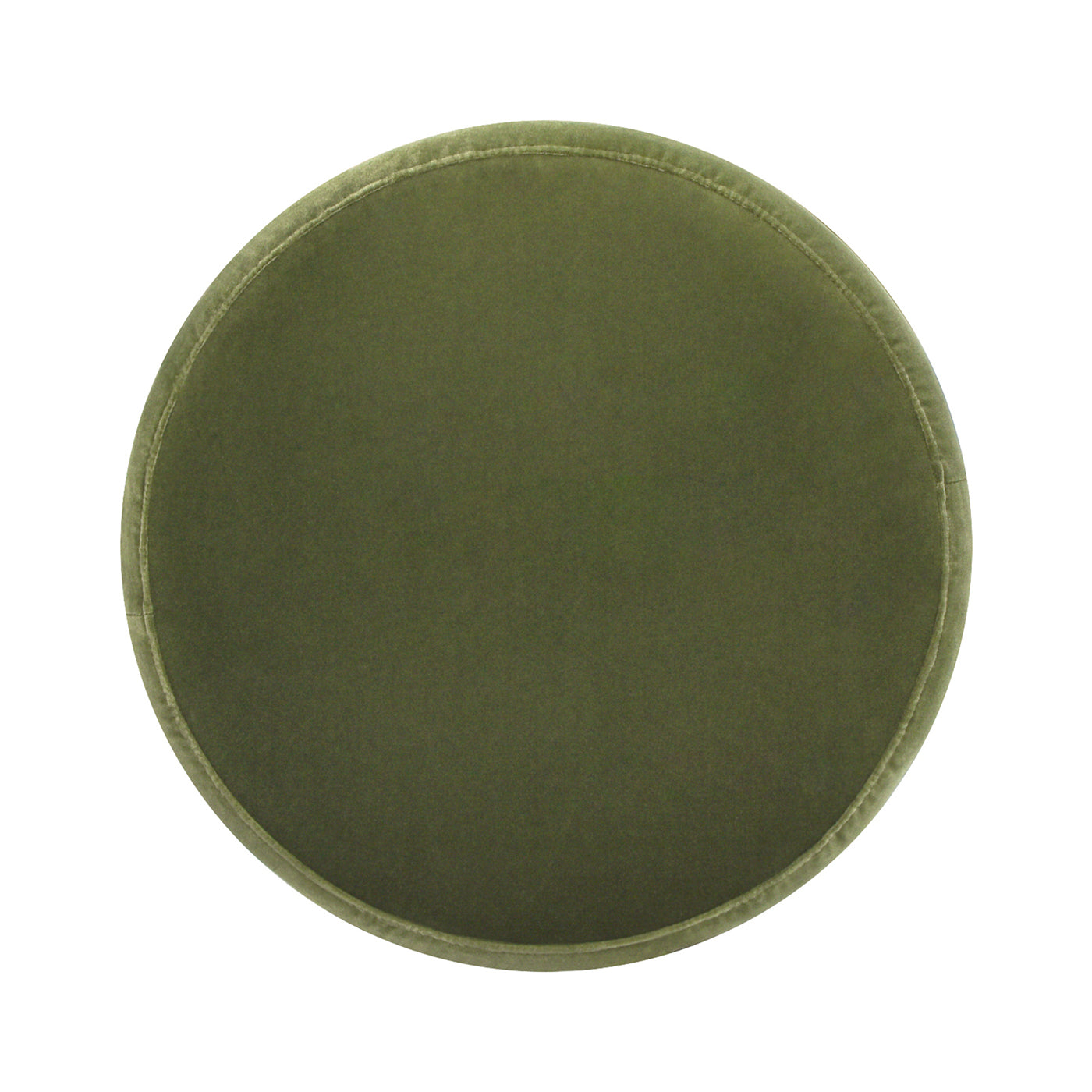 Fuji 19' Oversized Round Storage Ottoman, Olive Green Performance Velvet