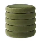 Fuji 19' Oversized Round Storage Ottoman, Olive Green Performance Velvet