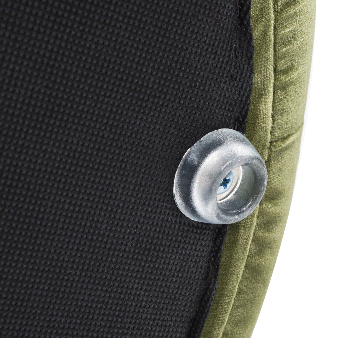 Fuji 19' Oversized Round Storage Ottoman, Olive Green Performance Velvet