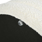 Fuji 36' Round Upholstered Storage Cocktail Ottoman, Ivory White Boucle