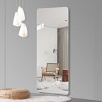 56'x 15' inch Full Body round corner mirror for Living Room Bedroom Cloakroom Wall hanging with hanging hole High quality 5mm silver mirror Explosion-proof glass