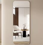 56'x 15' inch Full Body round corner mirror for Living Room Bedroom Cloakroom Wall hanging with hanging hole High quality 5mm silver mirror Explosion-proof glass