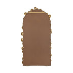 51.5" x 29" Full Length Arched Wall Mirror with Golden Leaf Accents, Decorative Mirror for Living Room Bedroom - Groovy Boardz