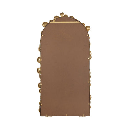 51.5" x 29" Full Length Arched Wall Mirror with Golden Leaf Accents, Decorative Mirror for Living Room Bedroom - Groovy Boardz