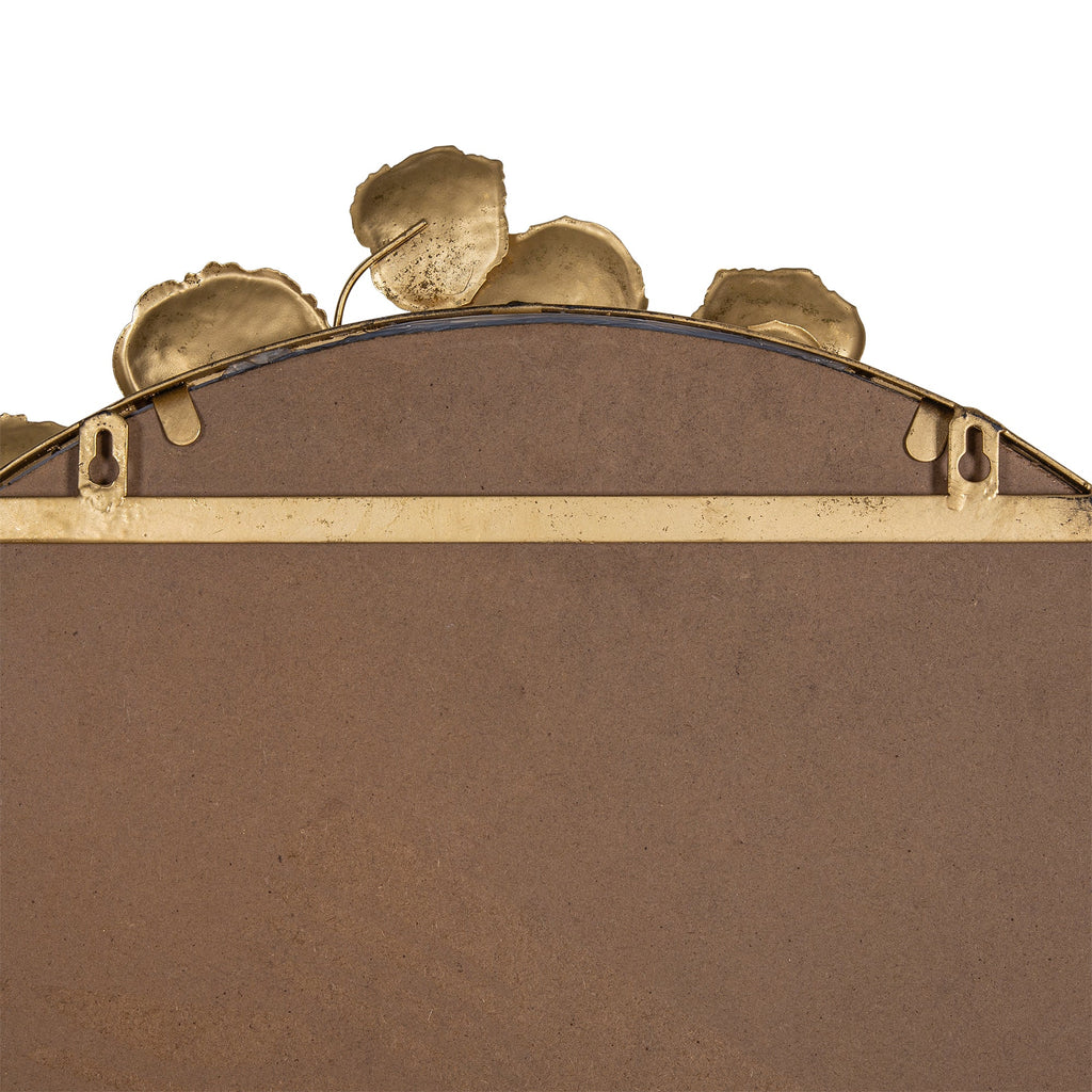 51.5" x 29" Full Length Arched Wall Mirror with Golden Leaf Accents, Decorative Mirror for Living Room Bedroom - Groovy Boardz