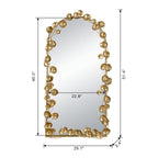 51.5" x 29" Full Length Arched Wall Mirror with Golden Leaf Accents, Decorative Mirror for Living Room Bedroom - Groovy Boardz