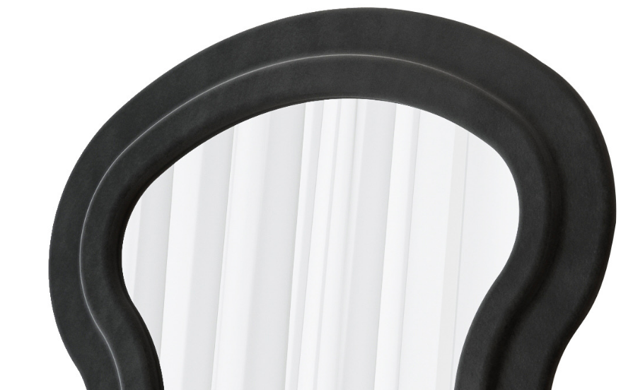 Flannel Full Length Wave black Floor Mirror with Stand for Bedroom living room Hanging or Against The Wall