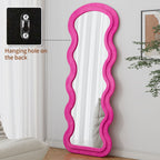 Flannel Full Length Wave rose Floor Mirror for Bedroom living room Hanging or Against The Wall