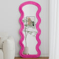 Flannel Full Length Wave rose Floor Mirror for Bedroom living room Hanging or Against The Wall