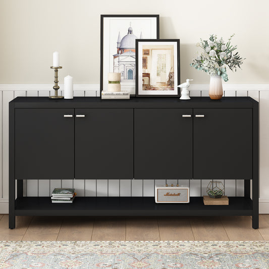 U-Style Functional Entryway Console Table with Ample Storage,Suitable for Study,Entrance and Living Room