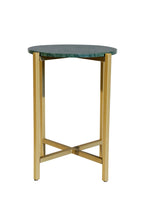 Marble Side Table For Living Room With Metal Frame-21 Inch Height