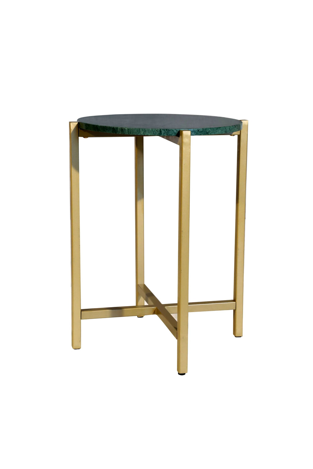 Marble Side Table For Living Room With Metal Frame-21 Inch Height