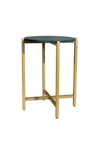 Marble Side Table For Living Room With Metal Frame-21 Inch Height