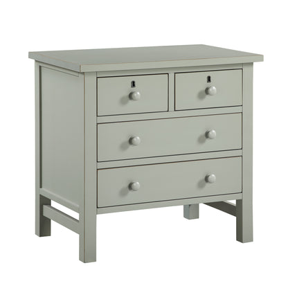 Georgina 4-Drawer Storage Nightstand in Antique Gray with Distressed Finish, Wood and Synthetic Wood Construction, 28 x 18.5 x 26.75 Inches