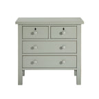 Georgina 4-Drawer Storage Nightstand in Antique Gray with Distressed Finish, Wood and Synthetic Wood Construction, 28 x 18.5 x 26.75 Inches