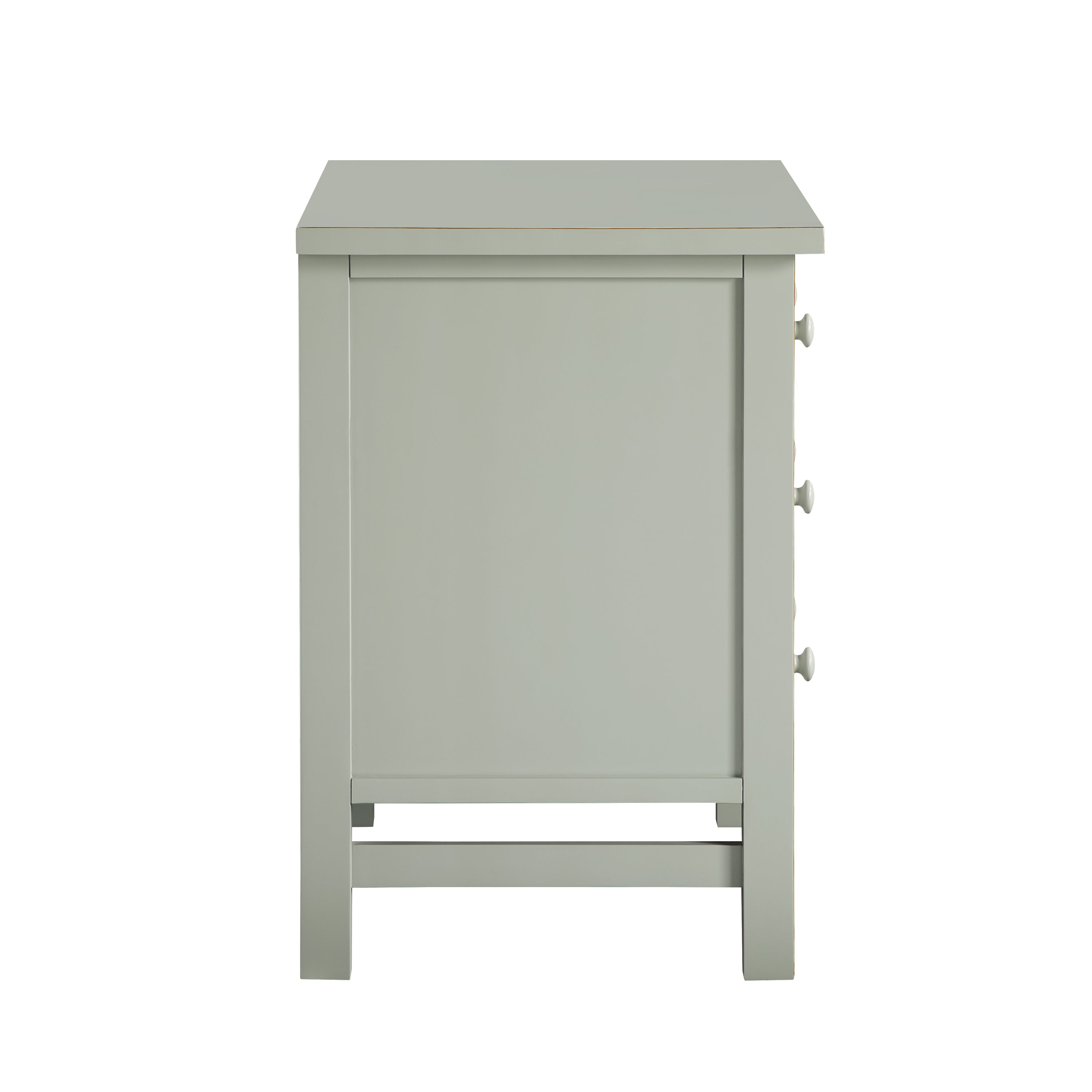 Georgina 4-Drawer Storage Nightstand in Antique Gray with Distressed Finish, Wood and Synthetic Wood Construction, 28 x 18.5 x 26.75 Inches