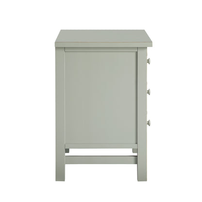 Georgina 4-Drawer Storage Nightstand in Antique Gray with Distressed Finish, Wood and Synthetic Wood Construction, 28 x 18.5 x 26.75 Inches