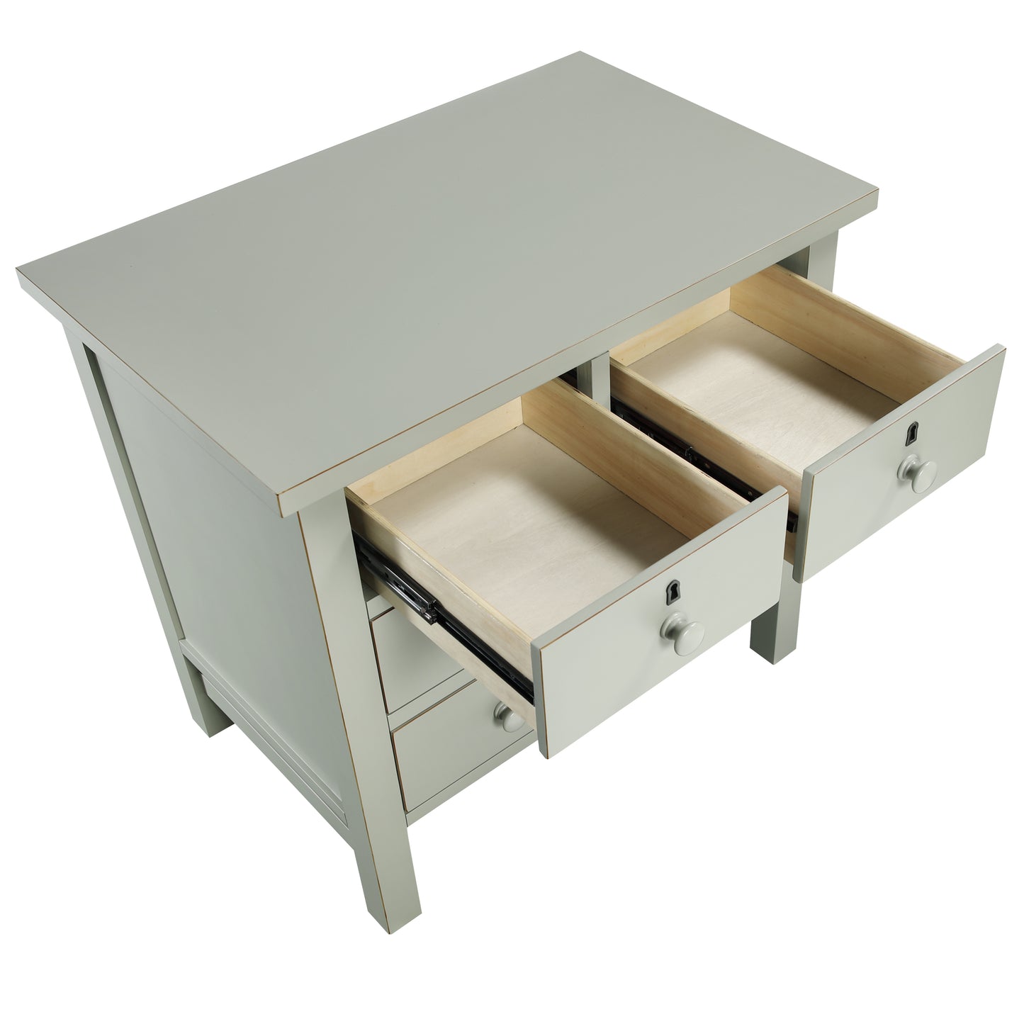 Georgina 4-Drawer Storage Nightstand in Antique Gray with Distressed Finish, Wood and Synthetic Wood Construction, 28 x 18.5 x 26.75 Inches