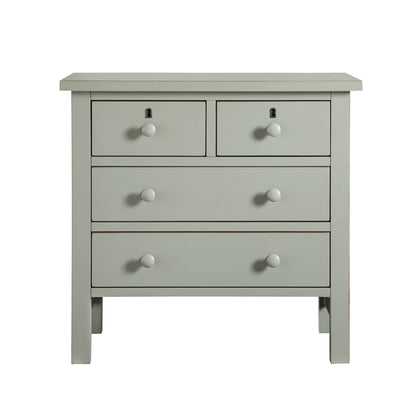 Georgina 4-Drawer Storage Nightstand in Antique Gray with Distressed Finish, Wood and Synthetic Wood Construction, 28 x 18.5 x 26.75 Inches
