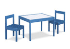 Gibson 3-Piece Dry Erase Kids Table & Two Chair Set, Dark Blue