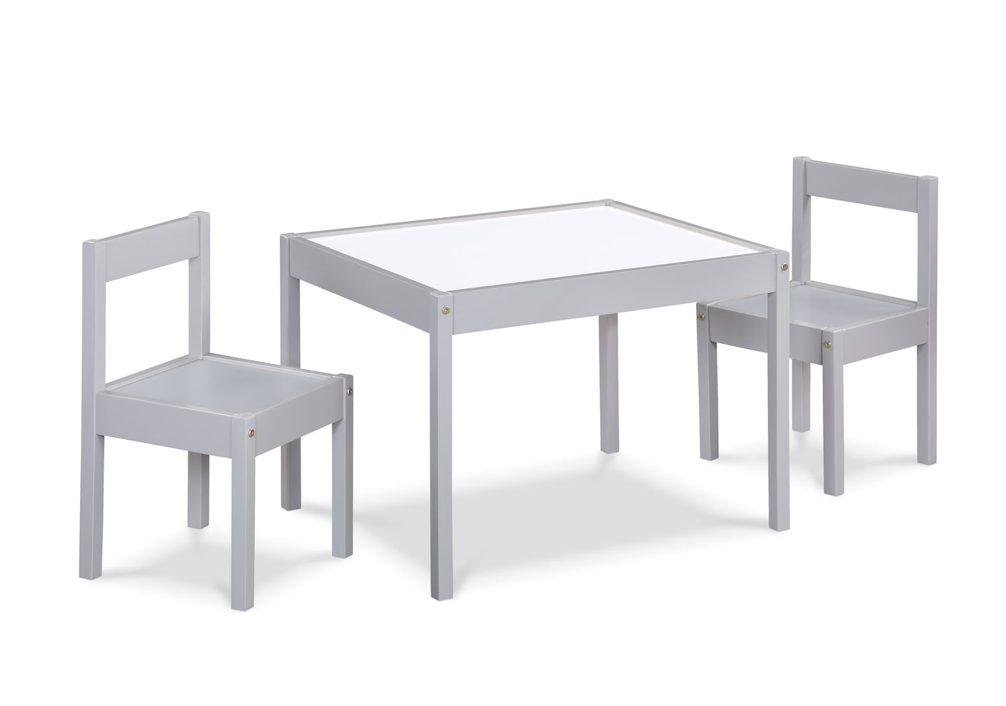 Gibson 3-Piece Dry Erase Kids Table & Two Chair Set, Gray