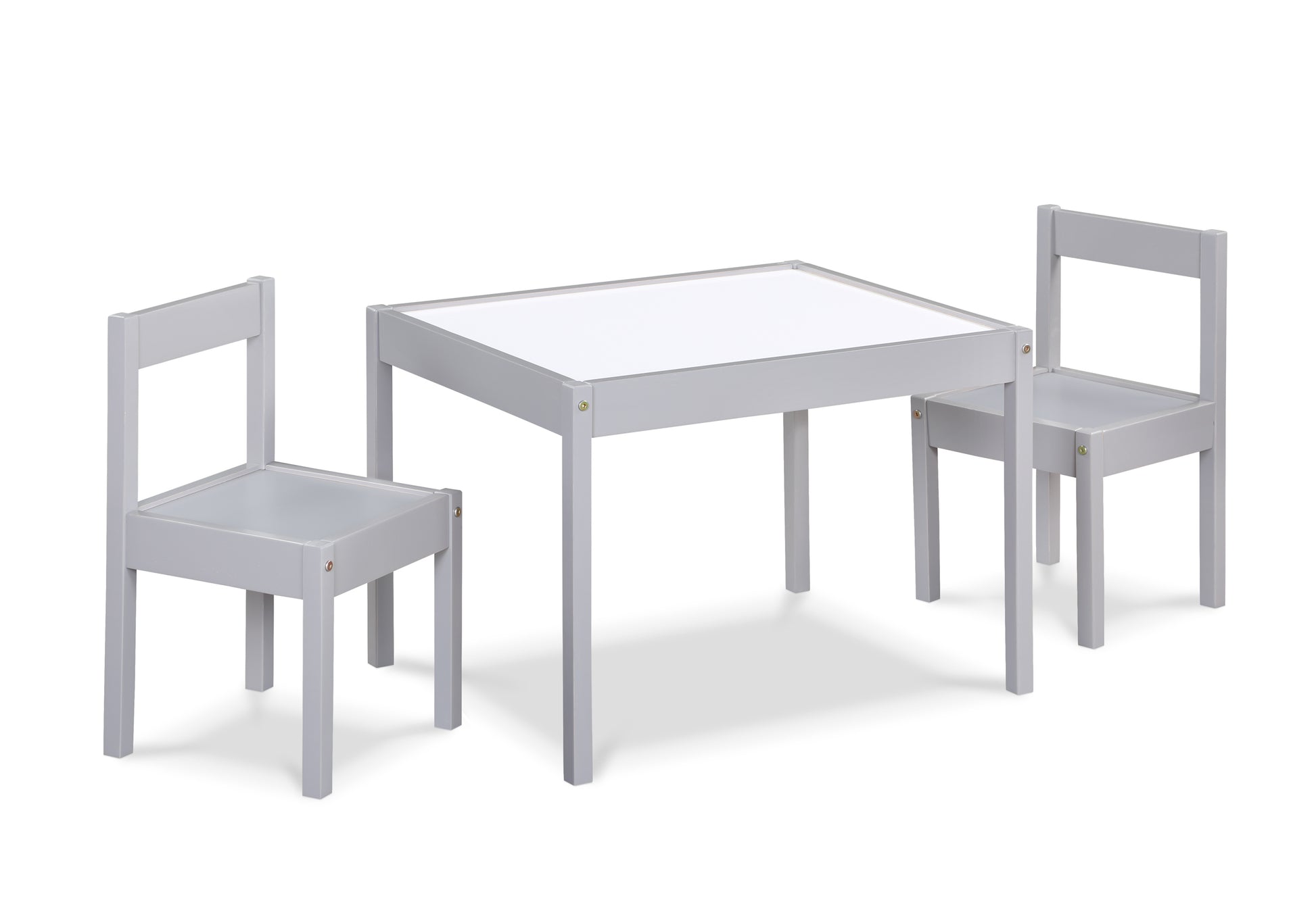 Gibson 3-Piece Dry Erase Kids Table & Two Chair Set, Gray