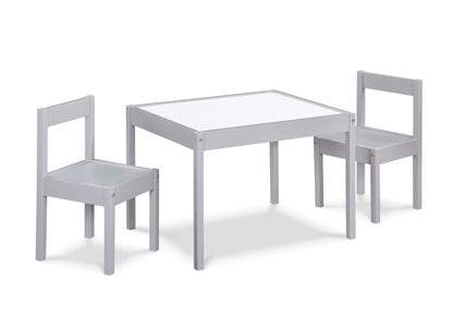 Gibson 3-Piece Dry Erase Kids Table & Two Chair Set, Gray