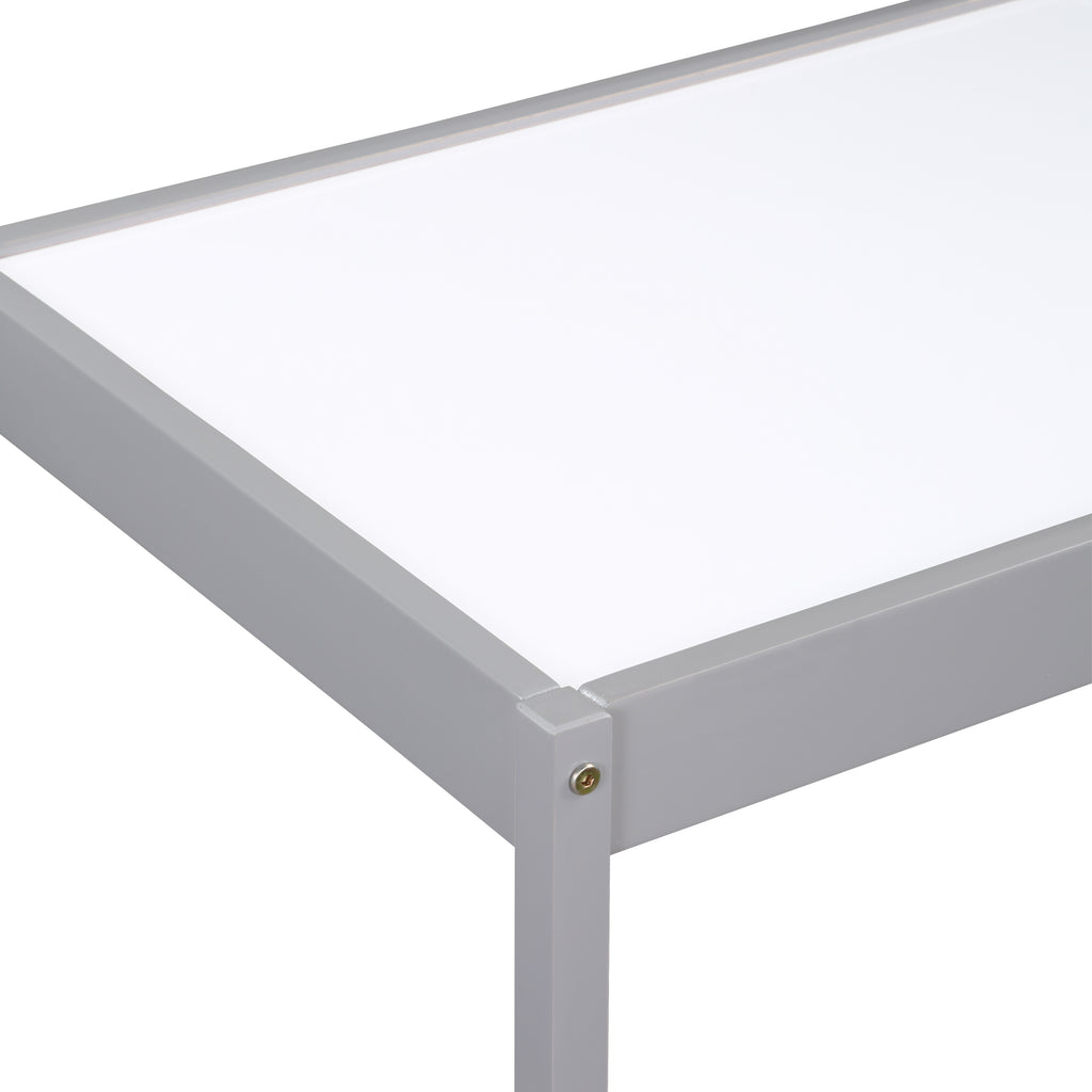 Gibson 3-Piece Dry Erase Kids Table & Two Chair Set, Gray