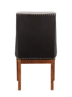 Gilsea Fabric, Brown Synthetic Leather & Brown Finish Side Chair ( Set of 2)