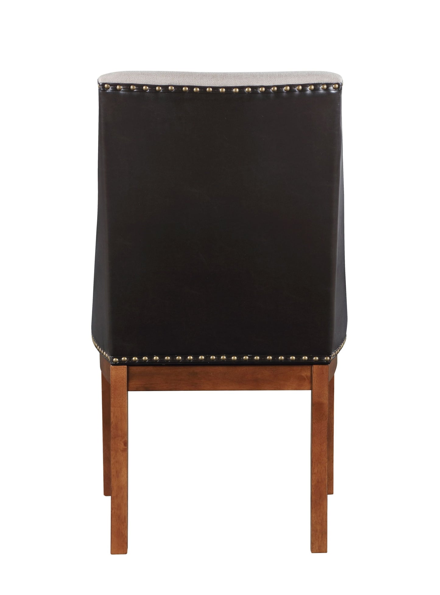 Gilsea Fabric, Brown Synthetic Leather & Brown Finish Side Chair ( Set of 2)
