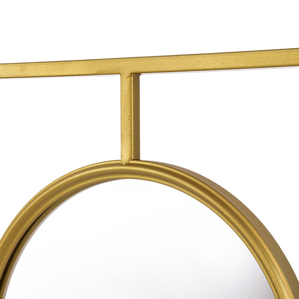 3 Mirror Piece Wall Mirror in Gold Rectangular Frame, Home Wall Decor for Bedroom Living Room, 43"x16" - Groovy Boardz