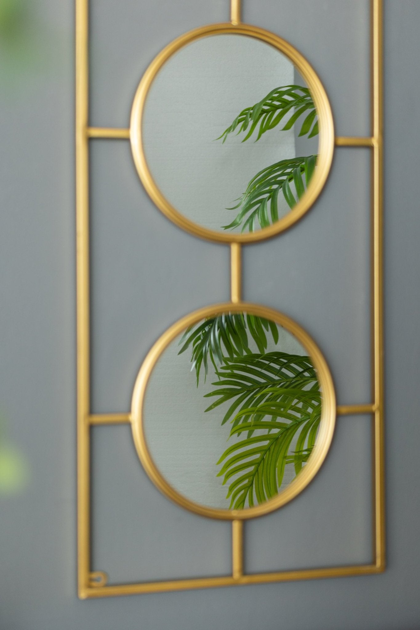 3 Mirror Piece Wall Mirror in Gold Rectangular Frame, Home Wall Decor for Bedroom Living Room, 43"x16" - Groovy Boardz