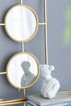3 Mirror Piece Wall Mirror in Gold Rectangular Frame, Home Wall Decor for Bedroom Living Room, 43"x16" - Groovy Boardz