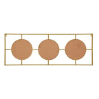 3 Mirror Piece Wall Mirror in Gold Rectangular Frame, Home Wall Decor for Bedroom Living Room, 43"x16" - Groovy Boardz